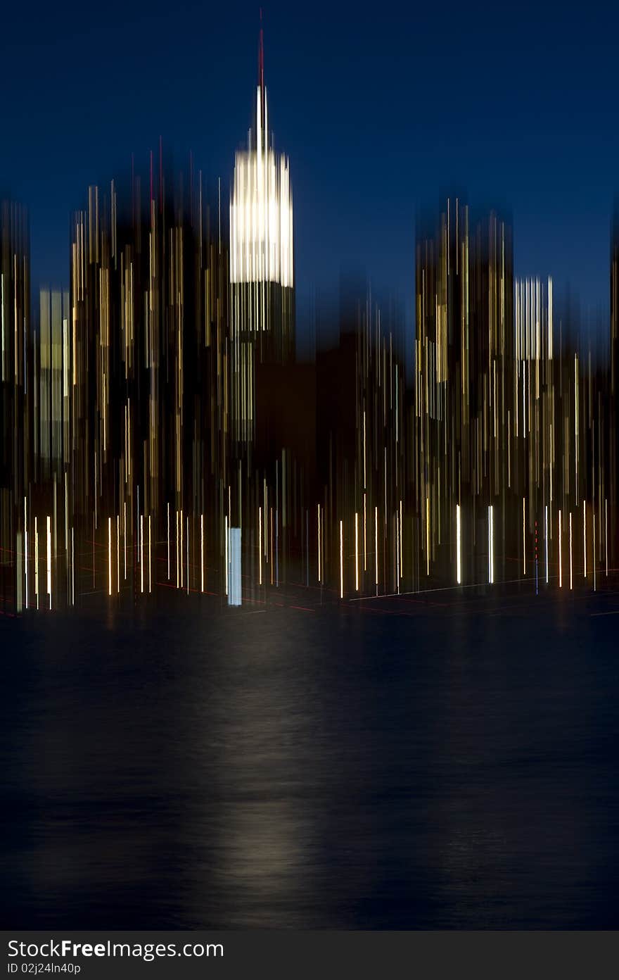 A motion blur of the Empire State Building in New York City