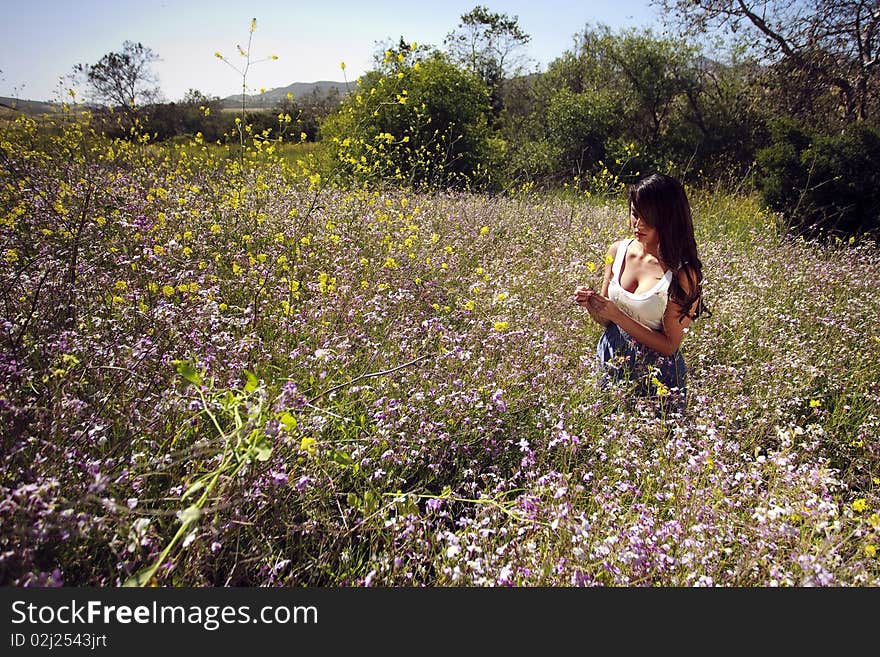 Japanese-Hawaiian female in outdoor lifestyle envi