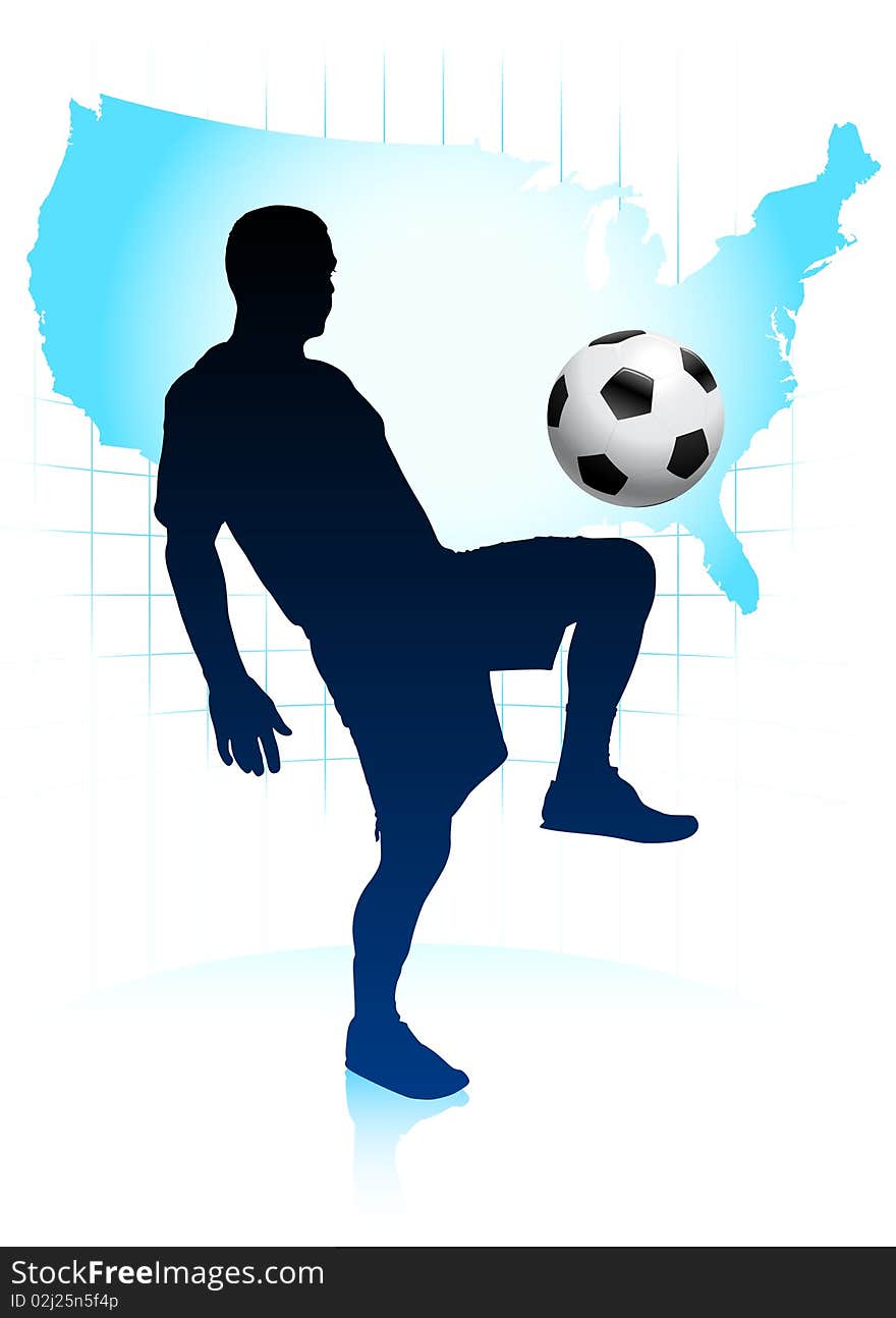 Soccer Player with United States Map
Original Illustration