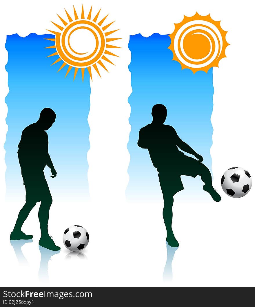 Soccer Players with Sunlight Banners