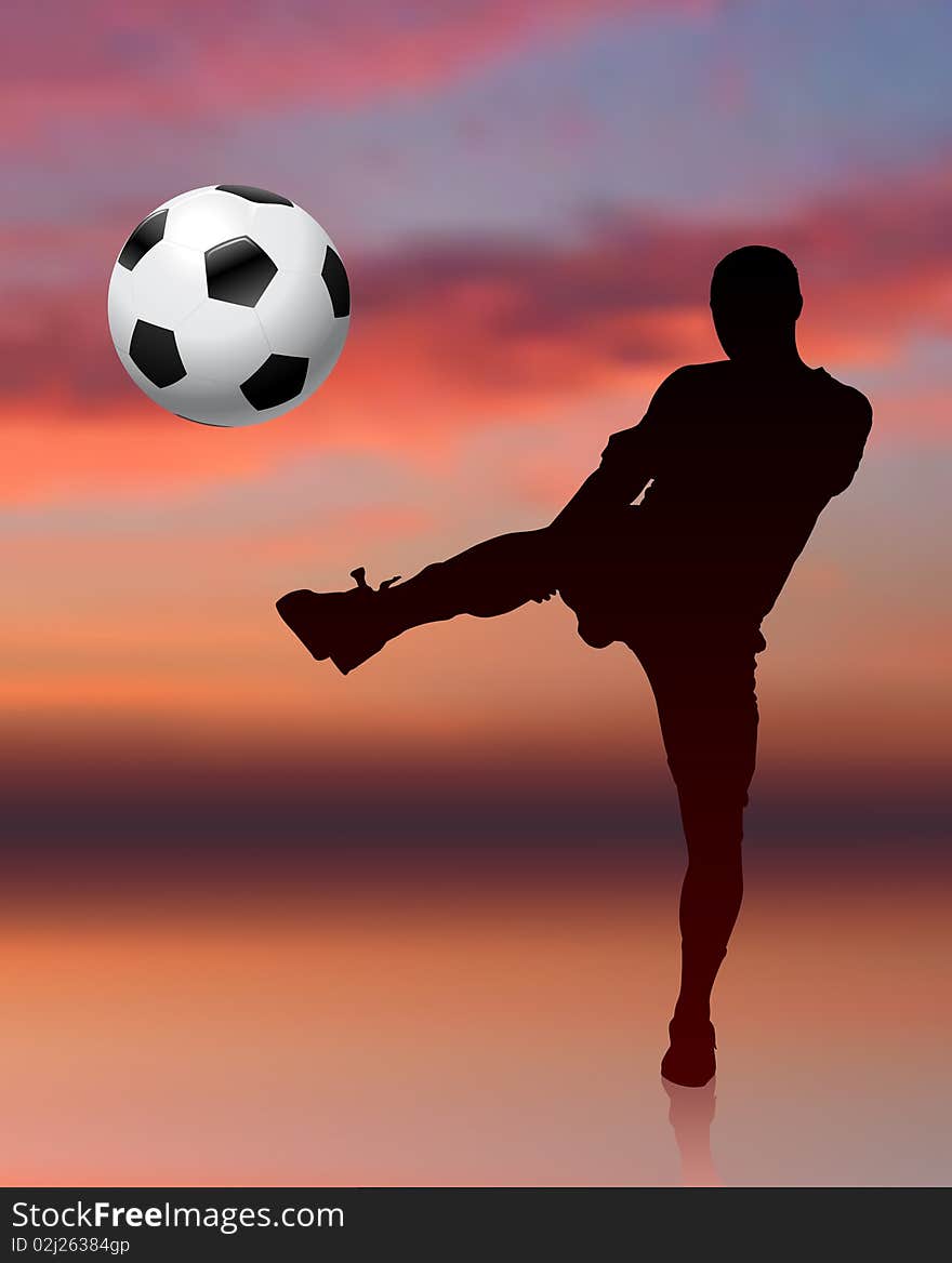 Soccer Player on Evening Background
Original Illustration