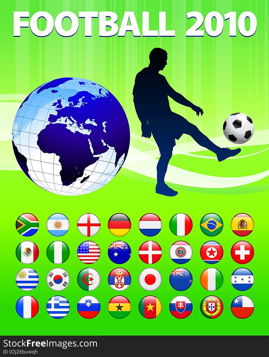 2010 Global Soccer Football Match Original Illustration