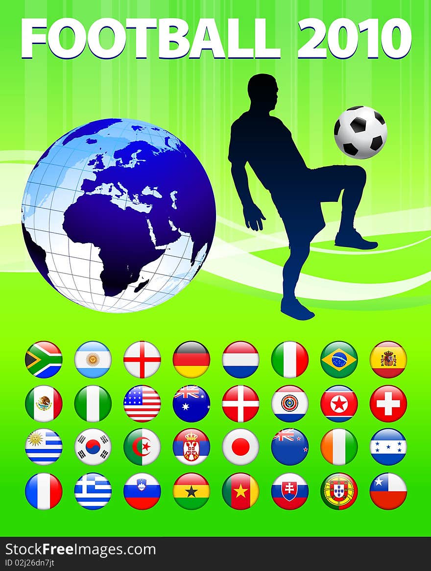 2010 Global Soccer Football Match Original Illustration