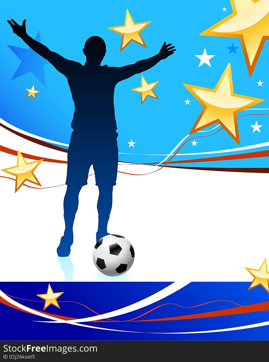 United States Soccer Player Original Illustration