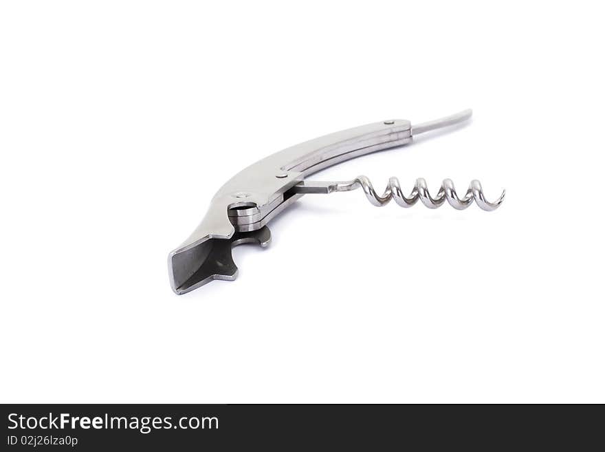 Corkscrew isolated on white background