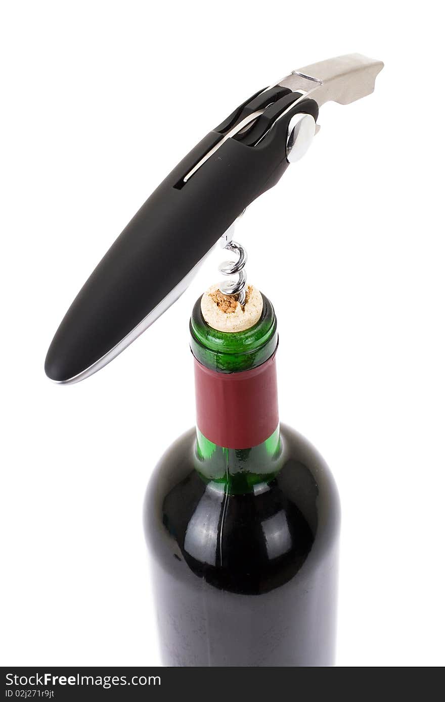 Series. A wine bottle isolated on a white background