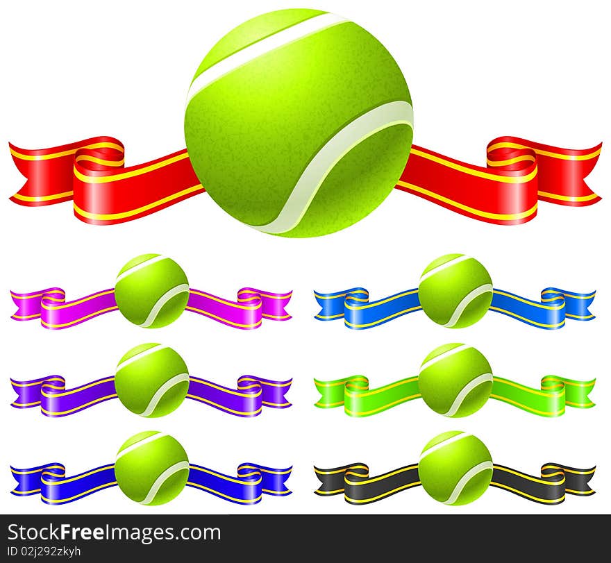 Tennis Ball with Ribbon set