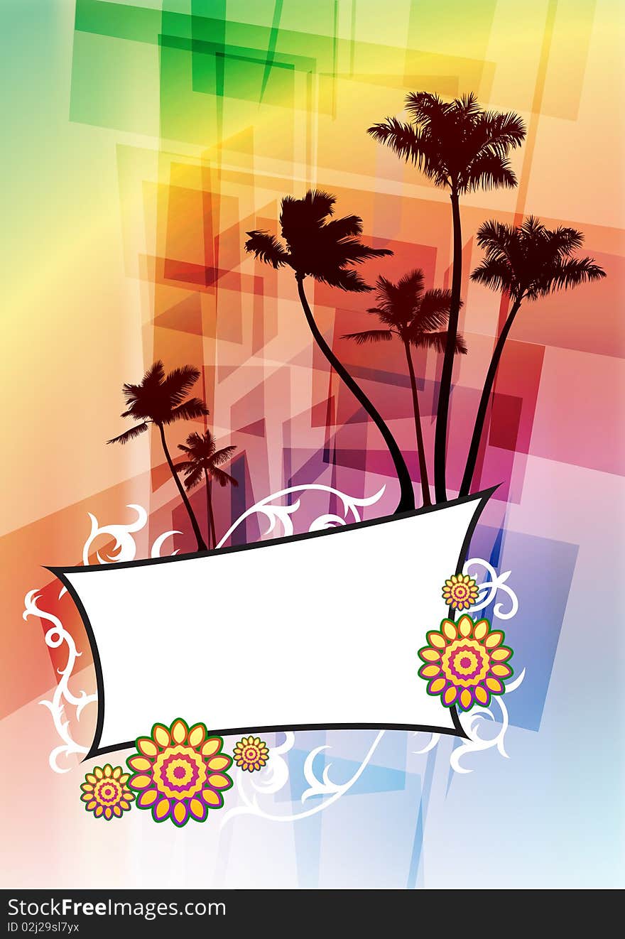 Tropical Frame On Abstract Background