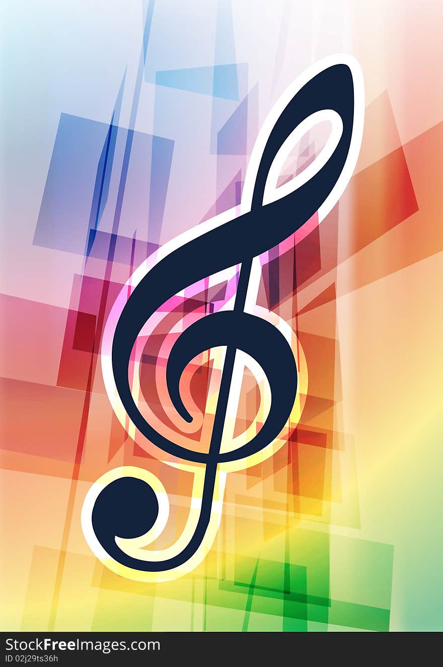 Musical Notes on Abstract Background