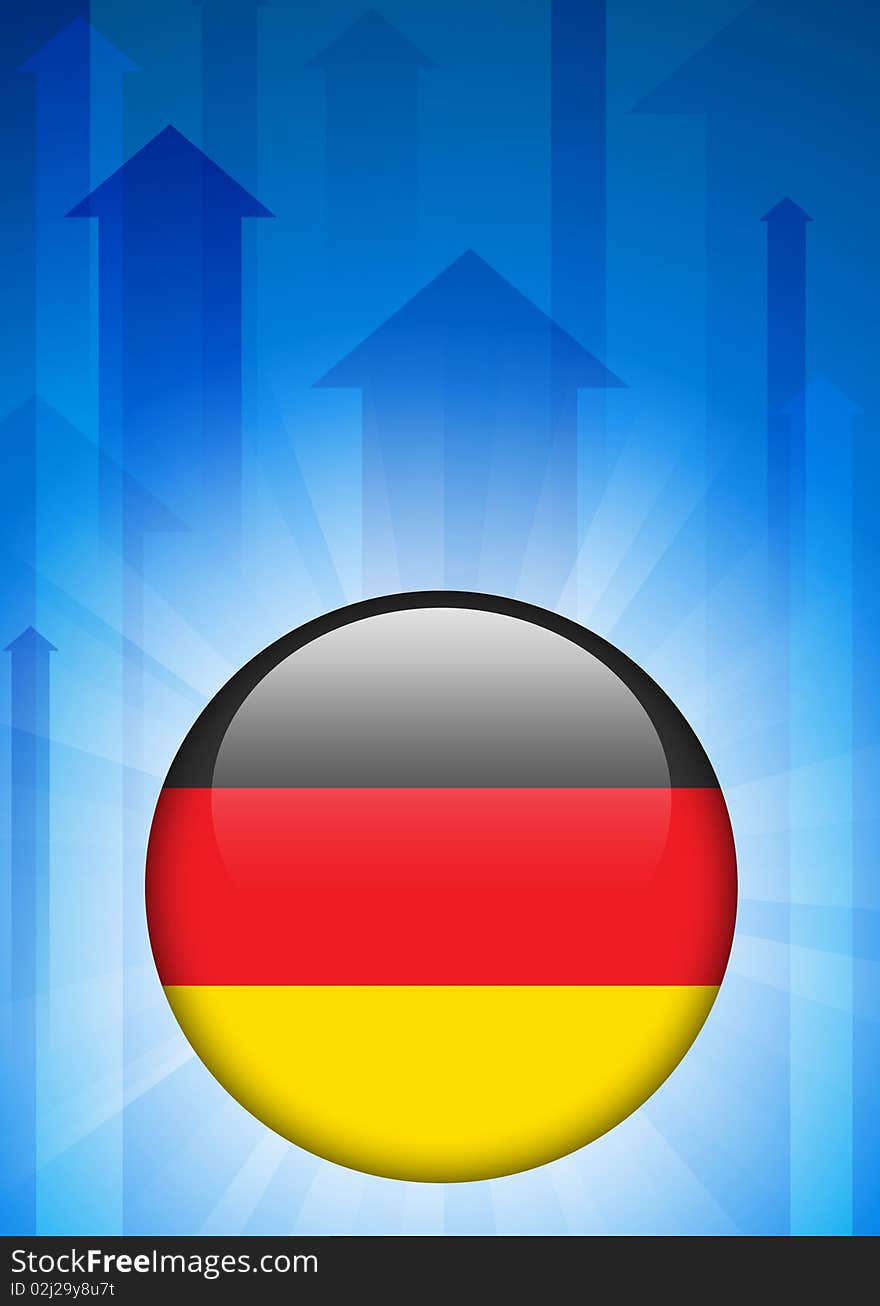 Germany Flag Icon on Internet Button Original Illustration