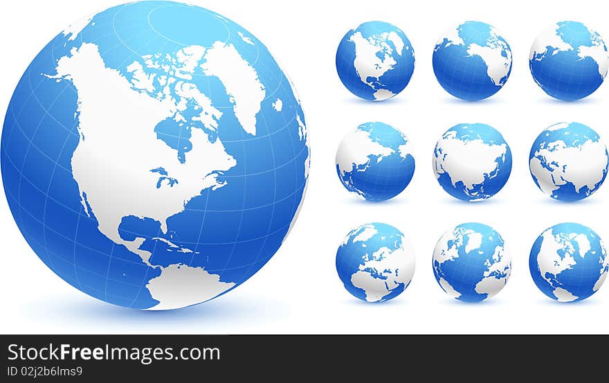 Globes Original Vector Illustration