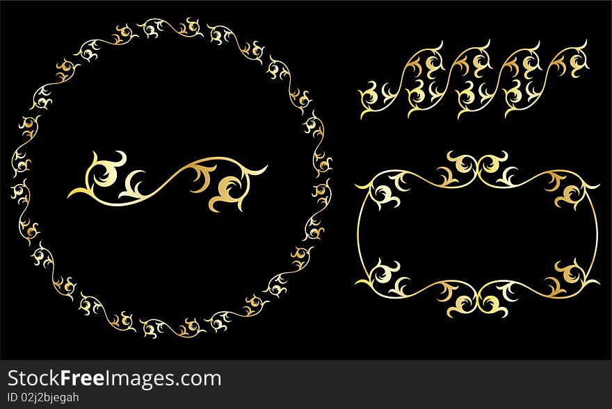 Golden Decorative Design Elements