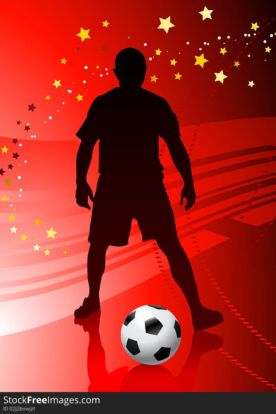 Soccer/Football Player on Red Background