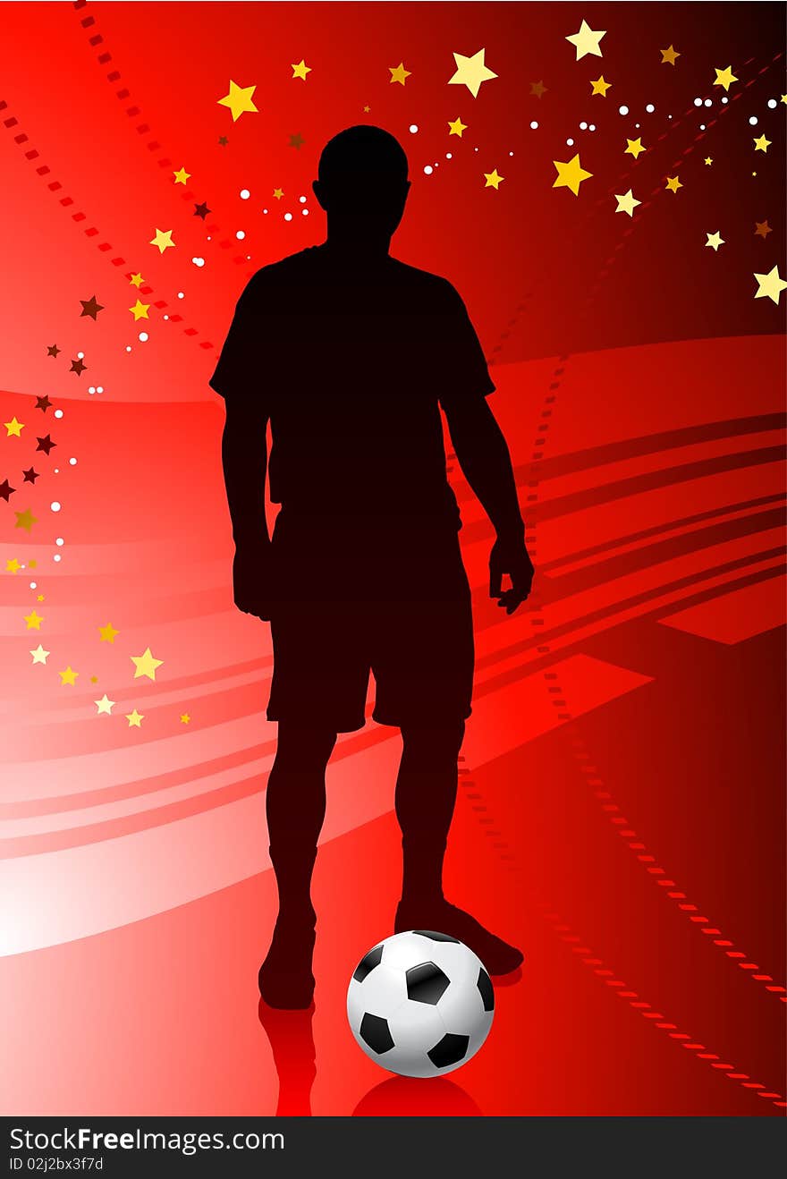 Soccer/Football Player on Red Background