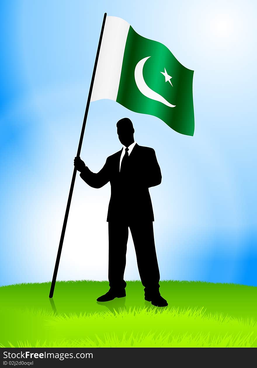 Businessman Leader Holding Pakiston Flag
Original Illustration