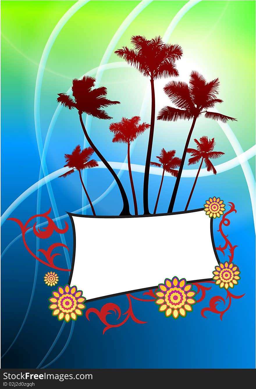 Tropical Frame on Abstract Light Background
Original Illustration