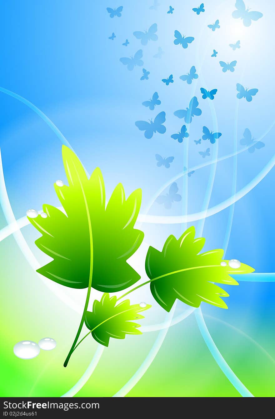 Leaves on Abstract Light Streak Background
Original Illustration