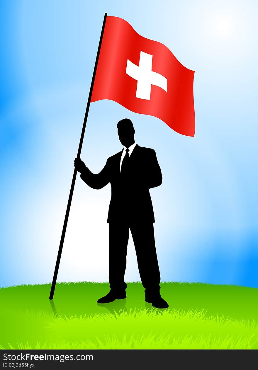 Businessman Leader Holding Switzerland