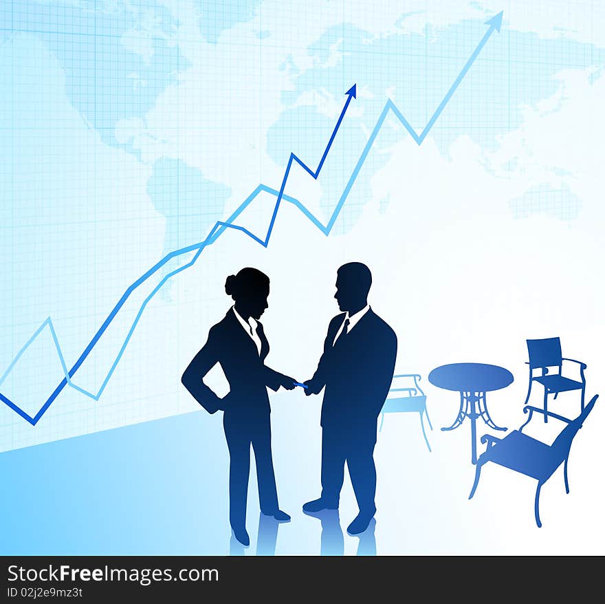 Original Illustration: businessman and businesswoman