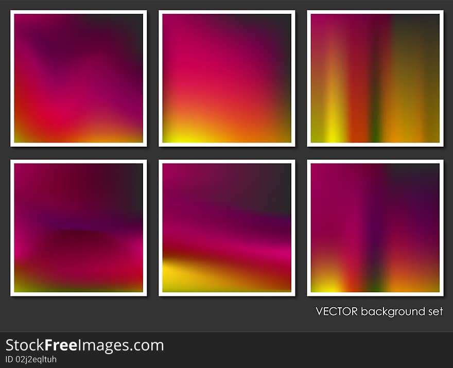 Fluid Aurora on Colorful Abstract Background Set Original Illustration