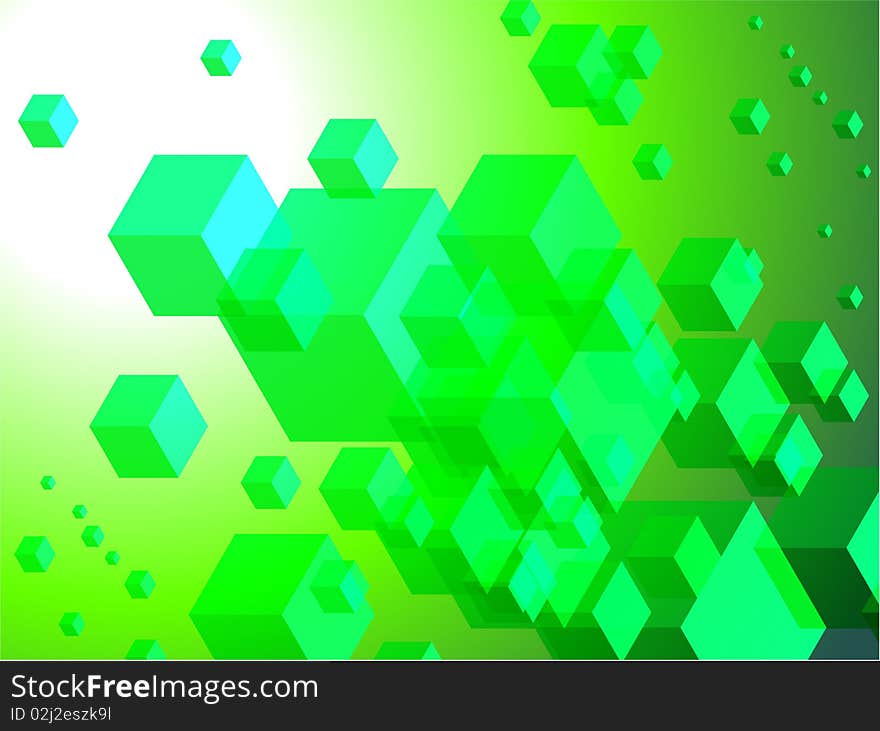 3D Cubes on Colorful Abstract Background