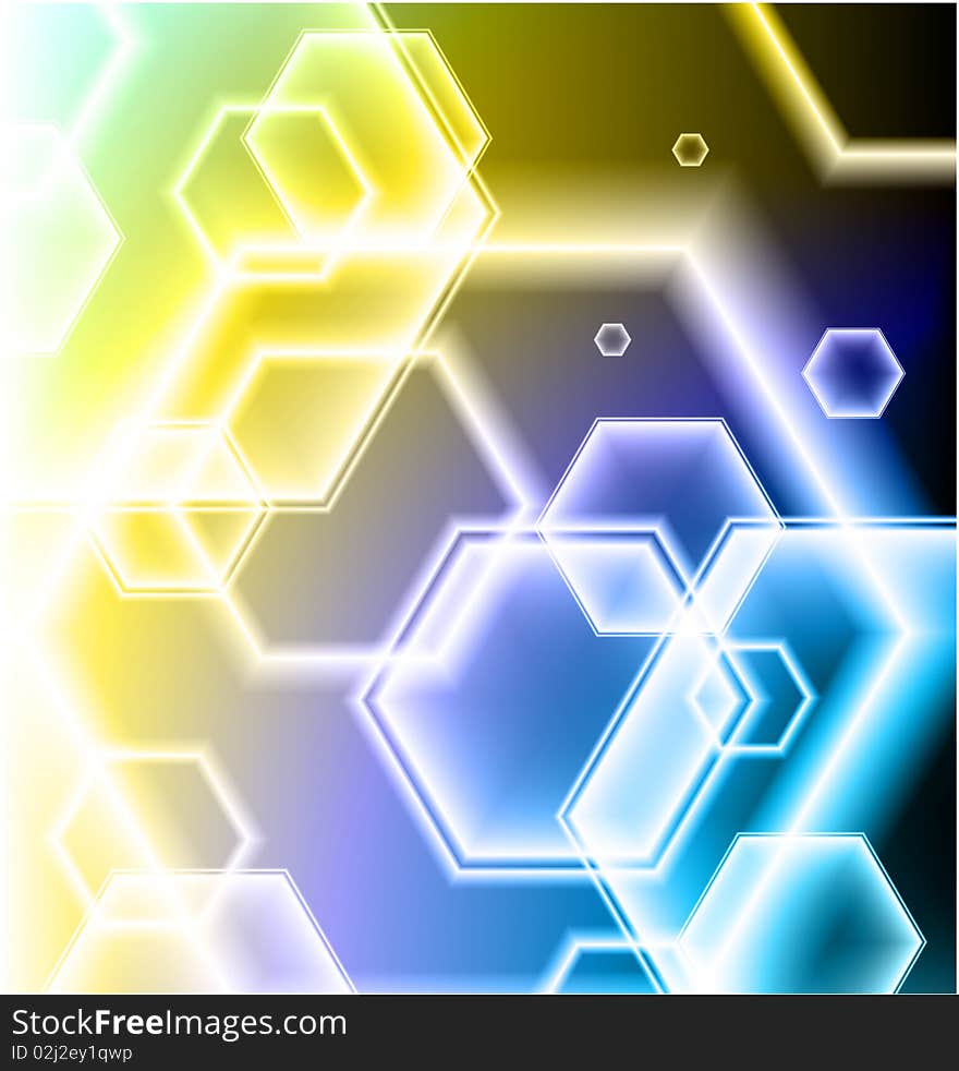 Hexagon Shapes on Colorful Abstract Background
Original Illustration