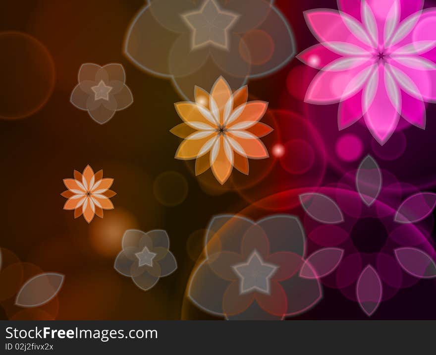 Colorful Abstract Floral Wave Background Original Illustration