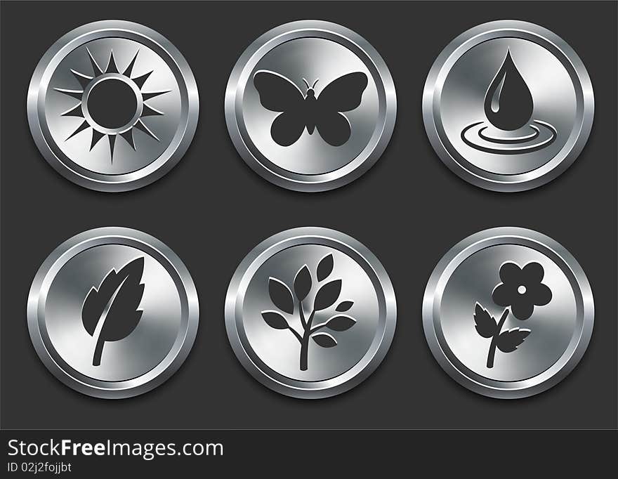 Environmental Icons on Metal Internet Button
Original Illustration