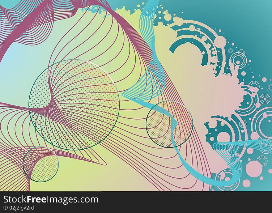 Abstract background with decorative elements, textures  and lines