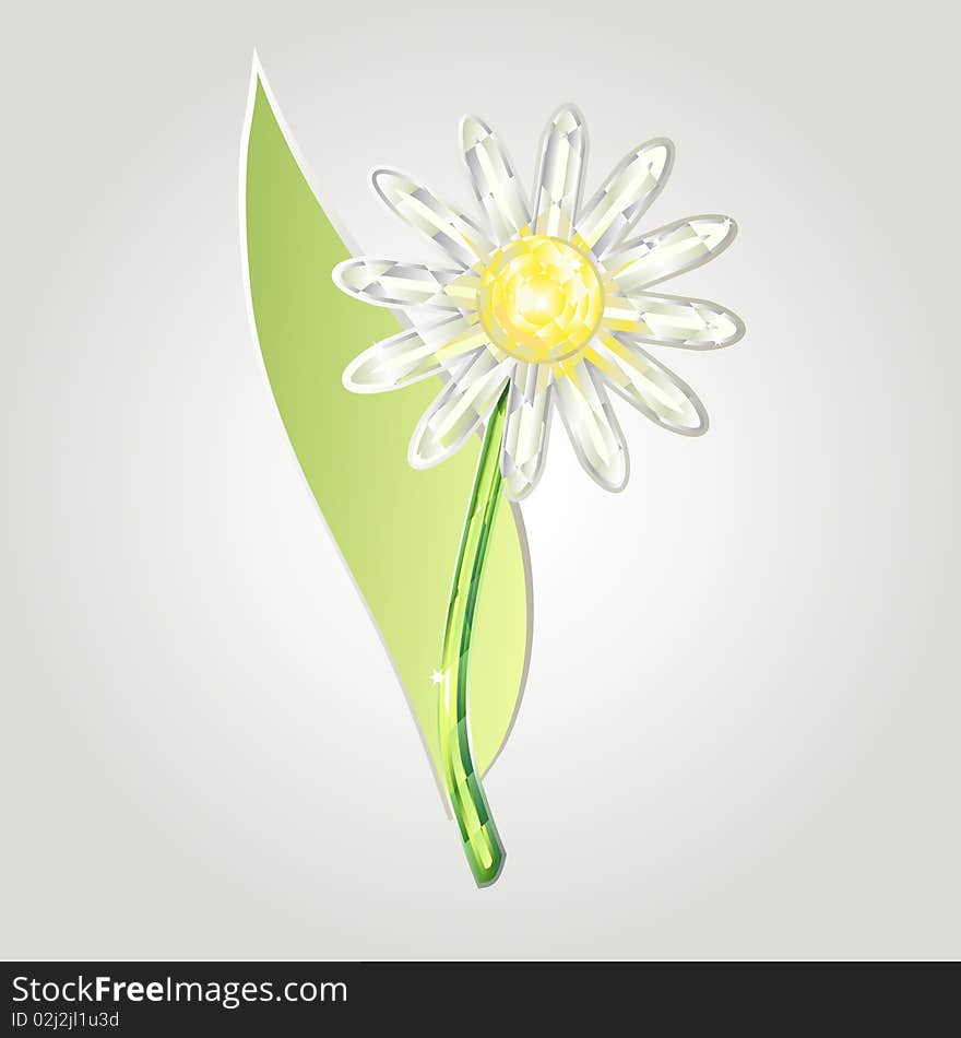 Cristal emblem in shape of chamomile. Cristal emblem in shape of chamomile.