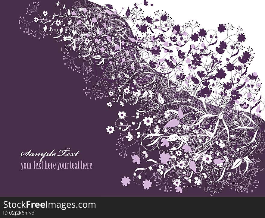 The decorative background with stylized  flowers. The decorative background with stylized  flowers.