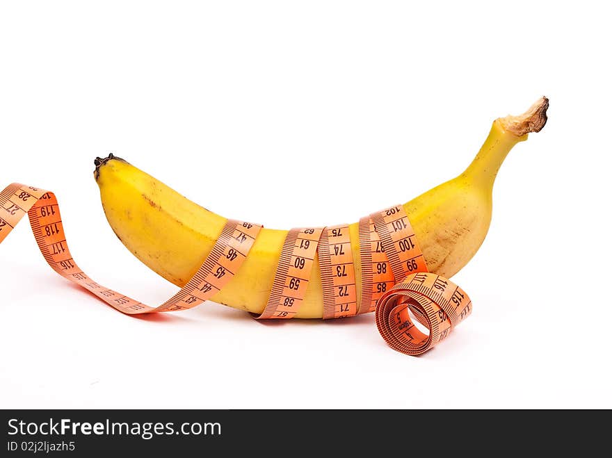 Banana with a measuring tape