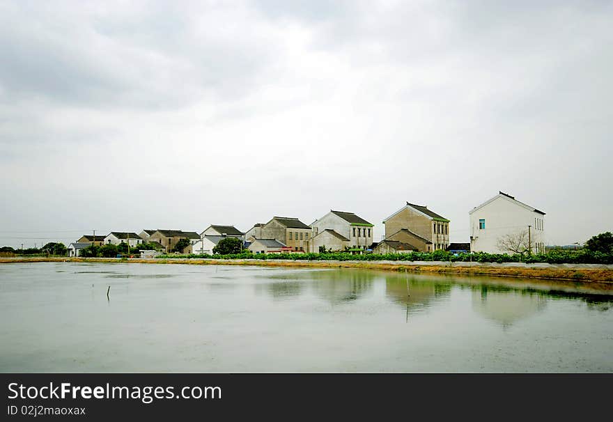 The houses at the riverside, taken in Suzhou, China  the south of the lower reaches of the Yangze River