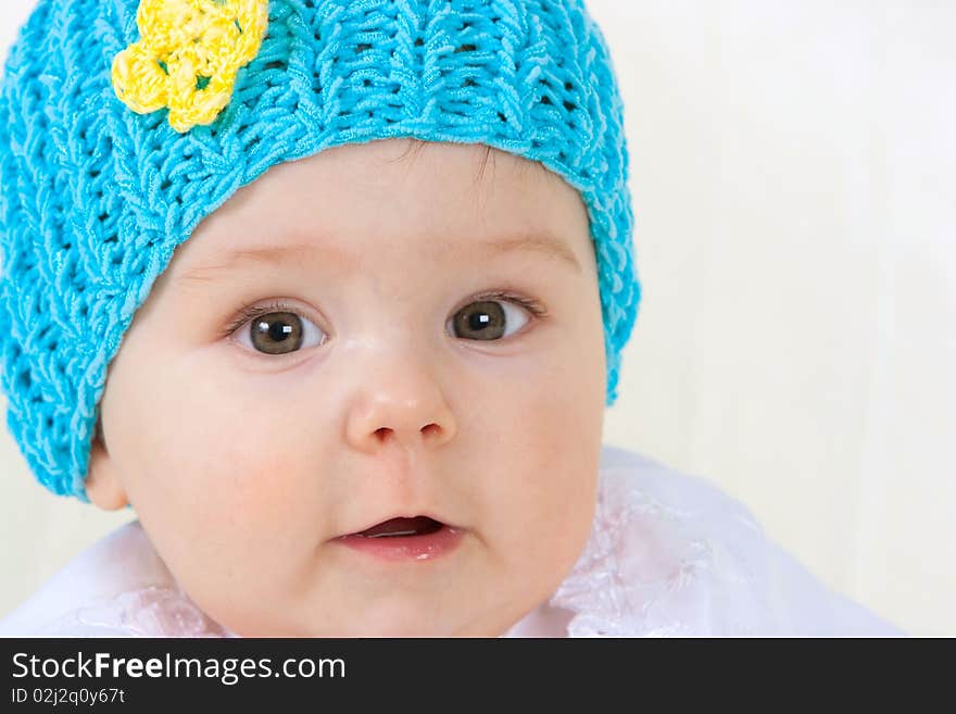 Happy baby girl at studio. Happy baby girl at studio