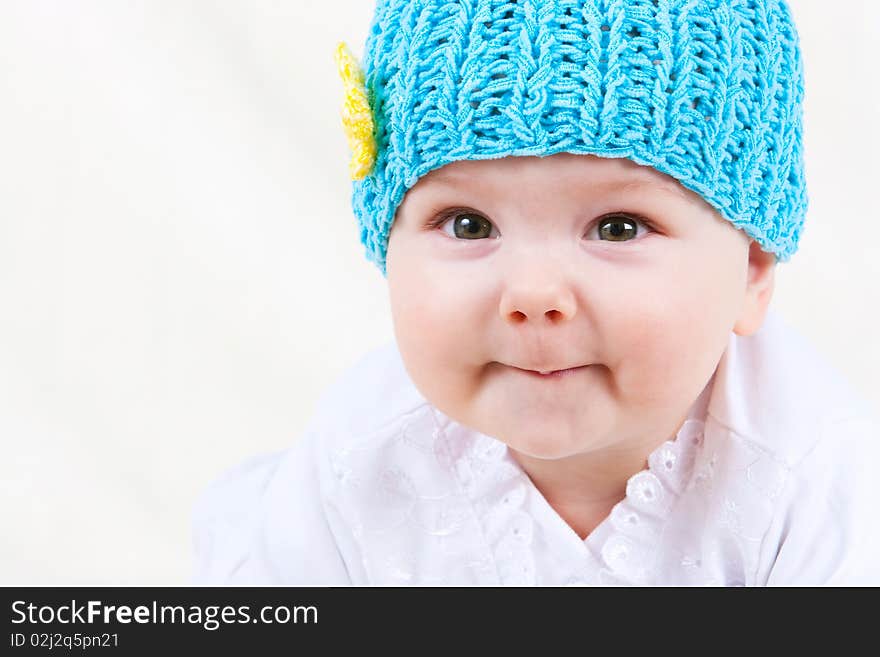 Happy baby girl at studio. Happy baby girl at studio