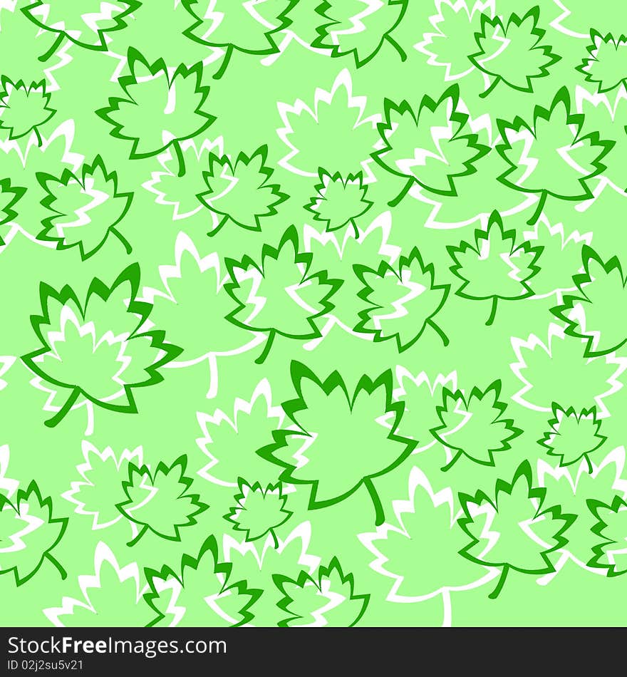 Background of spattered green and white leafs over a green canvas. Background of spattered green and white leafs over a green canvas.