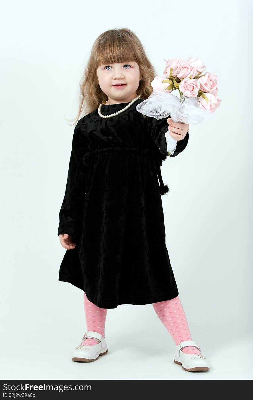 Little girl in black dress