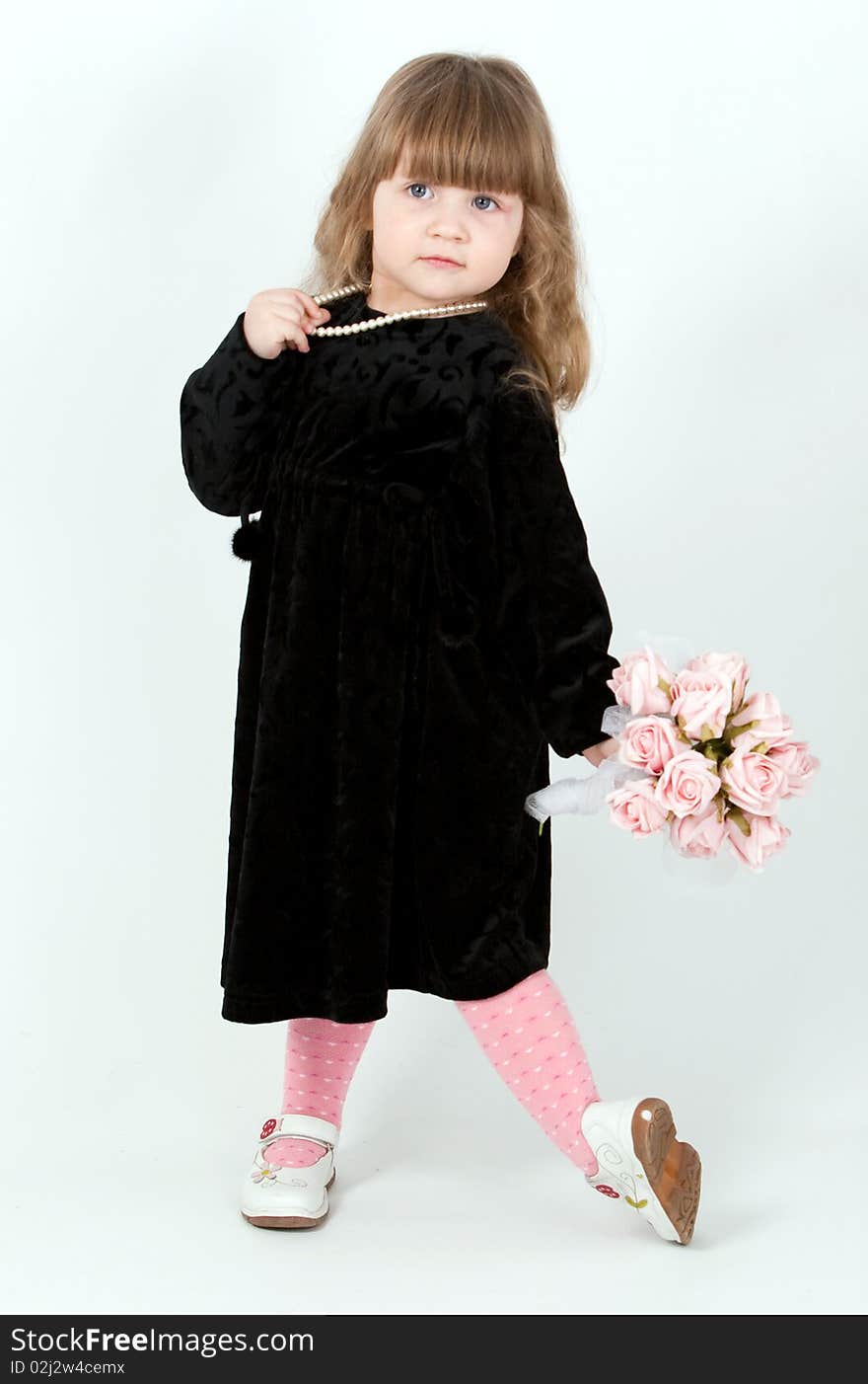 Little girl in black dress