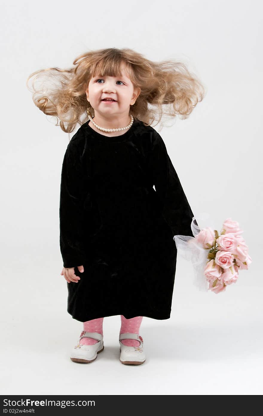 Little girl in black dress