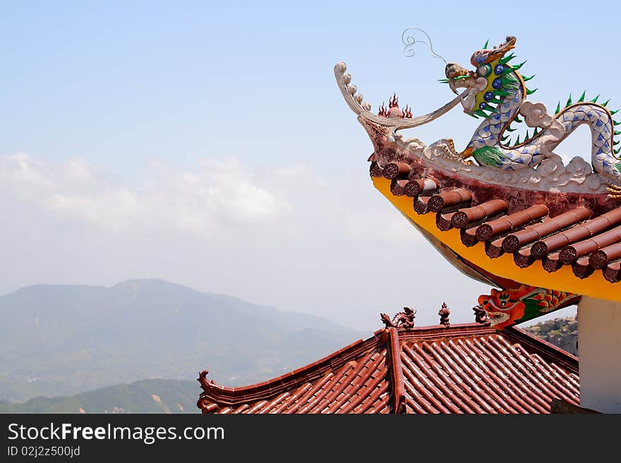 The Temple at the NanZhengDing hill which in the KuoCang Mountains，