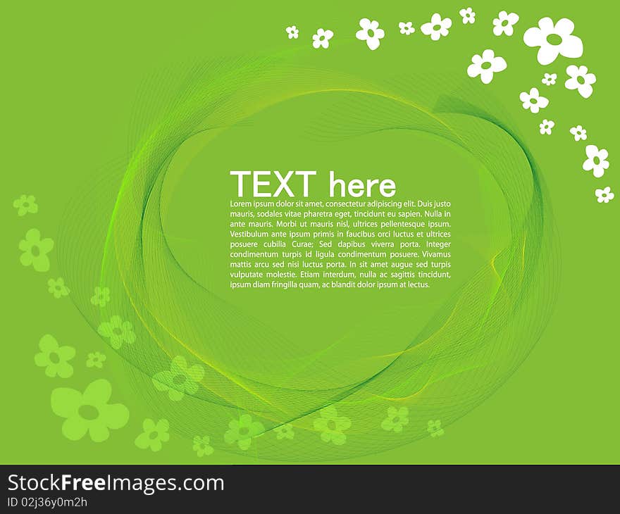 Green background and text