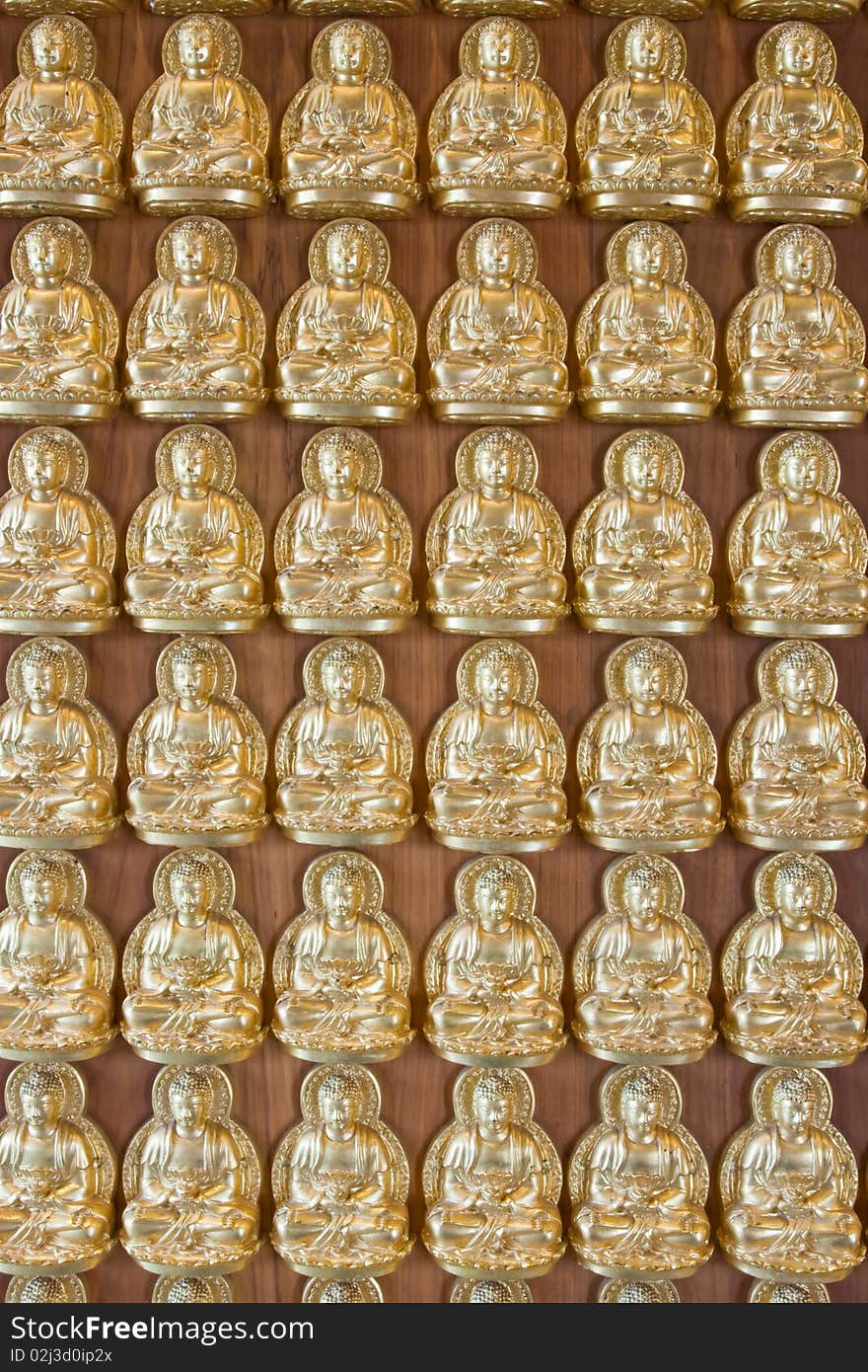 Ten thousand buddha on Chinese temple wall