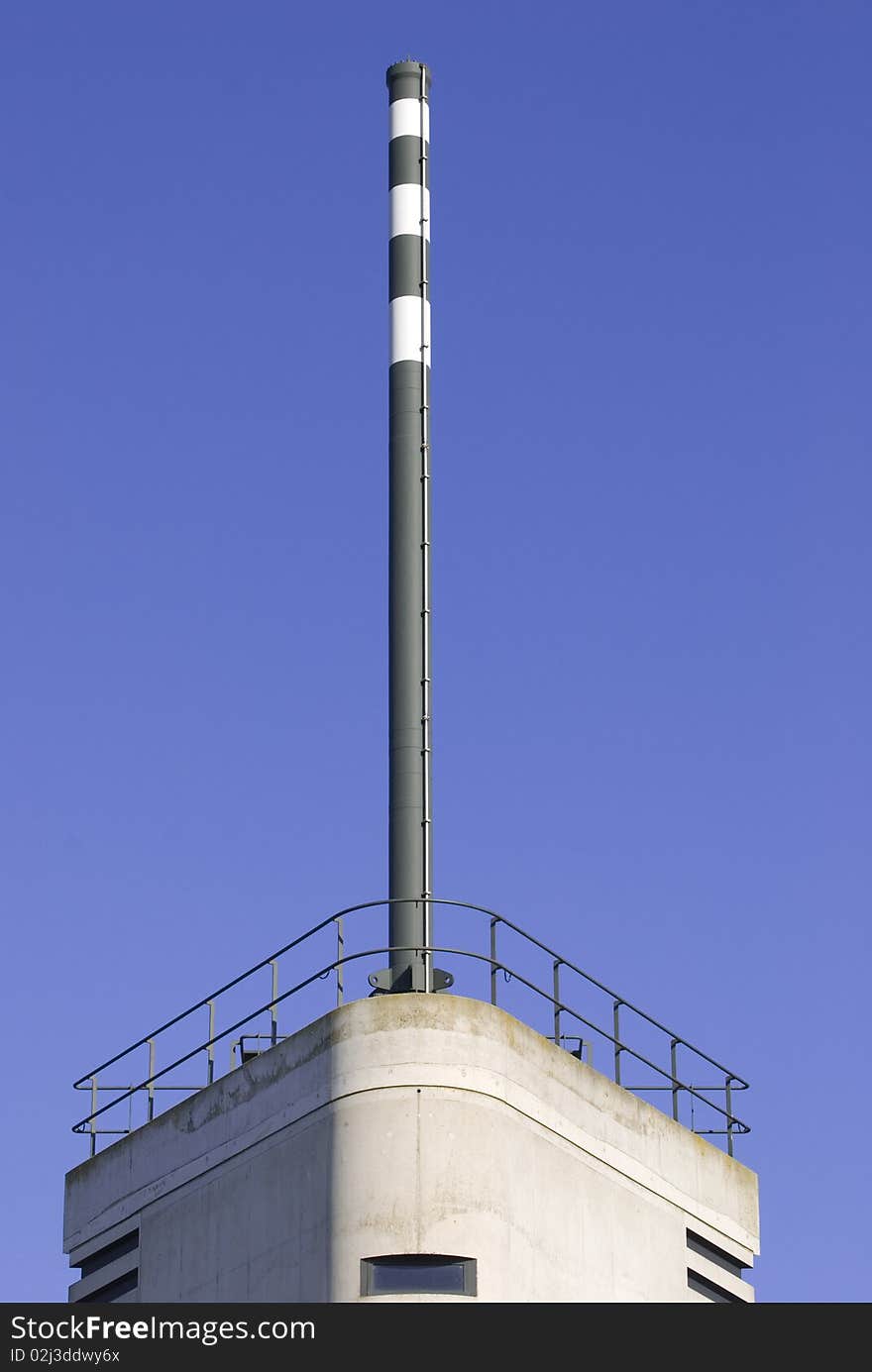 A concrete building, tower of a sluice