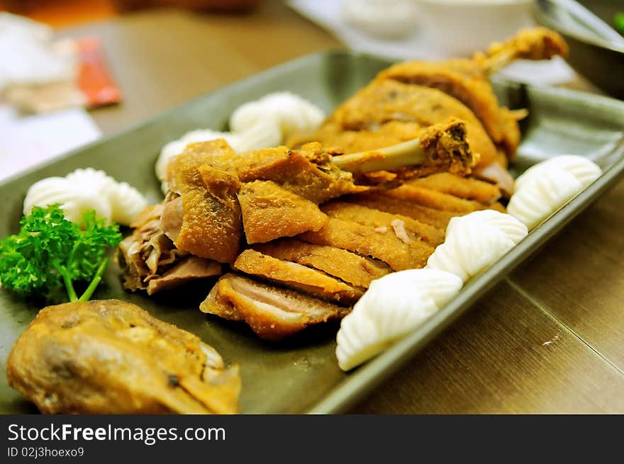 Fried crispy duck