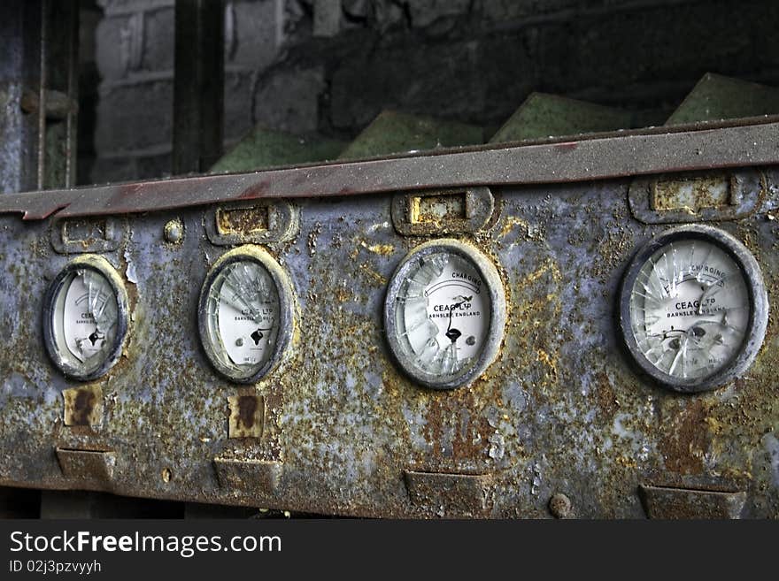 Part of abandoned equipment in the old coalmine of Cheratte, belgium