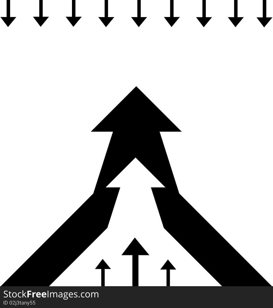 Black arrows symbol of competition