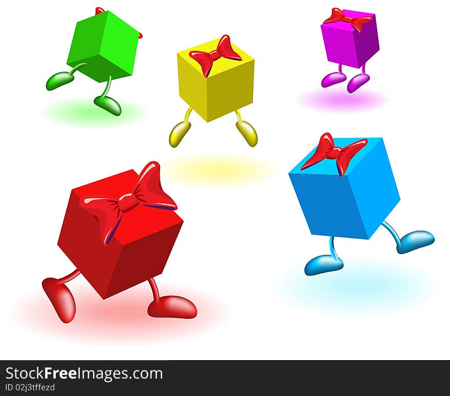 Colored boxs with bows