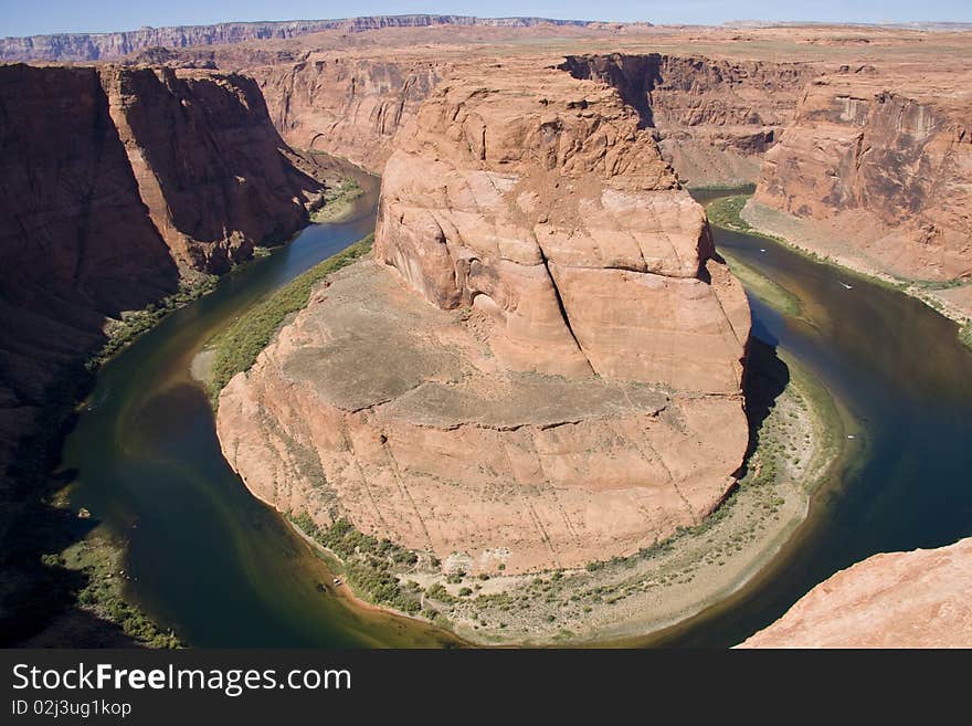 Horseshoe bend in Arizona, meander of the Colorado River located near the town of Page, Arizona.