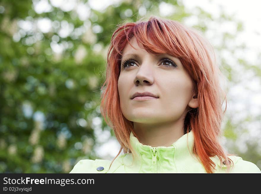 Beautiful woman posing in a forest. Beautiful woman posing in a forest