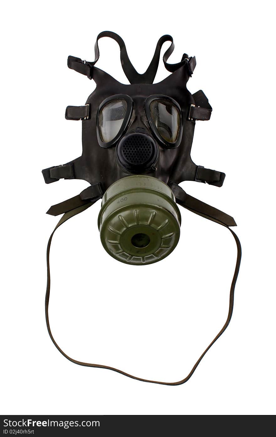 Picture of a gas mask on a white background